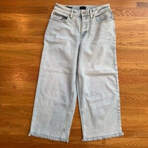 Talbots Wide Leg Crop Jeans, Raw Hem Sz 6